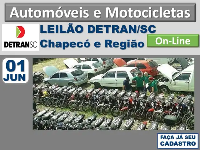 Grande LEILÃO DE VEICULOS DO DETRAN/SC