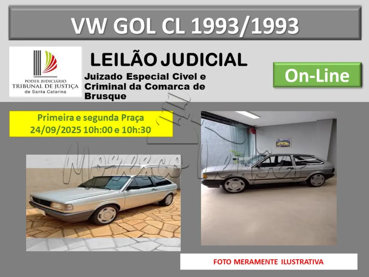 LOTE 001 - Veiculo VW gol 1993
