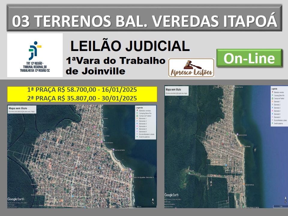 Leilão 1ª Vara do Trabalho de Joinville